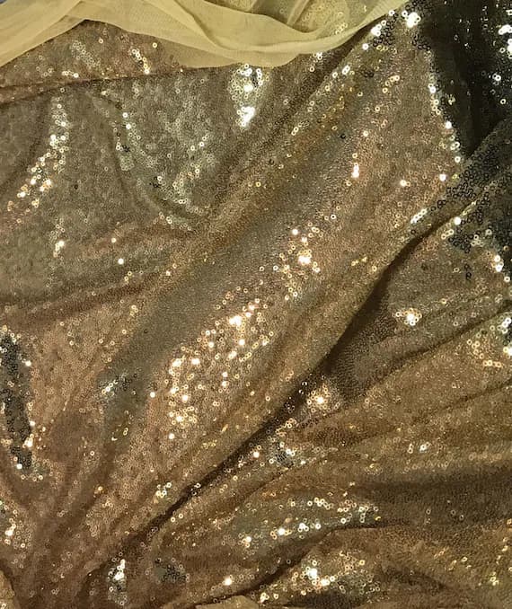 gold sequin - Antique Gold SEQUIN Spangle Sewn on Mesh Fabric 54" wide