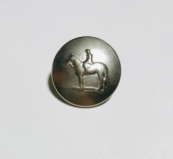 silver none - Silver Cowboy Horse Metal Button - 20mm / 3/4" - Dill Buttons Brand set of 2
