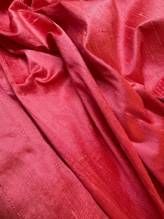 peach dupioni fabric - Peach Rose - 100% Silk Dupioni Fabric