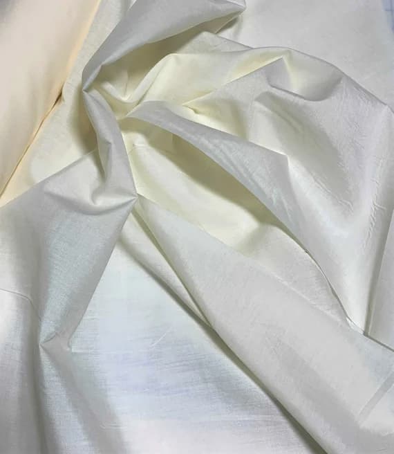 ivory cotton fabric - Ivory - Polyester/Cotton Broadcloth Fabric