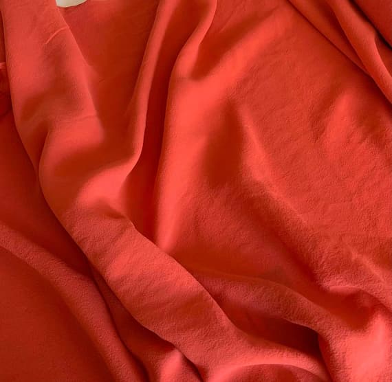 coral chiffon fabric - Coral - 8mm Silk Georgette Chiffon Fabric