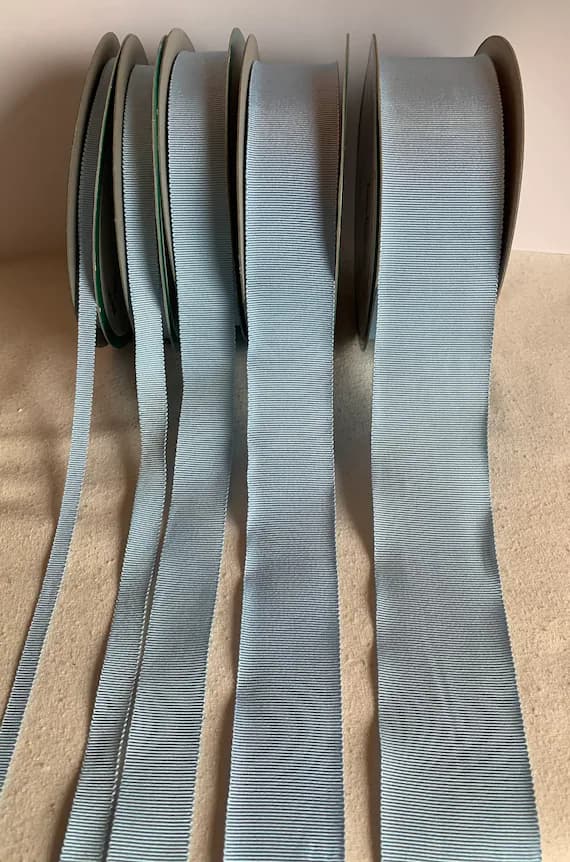 blue none - Baby Blue 100% Rayon Petersham Ribbon (5 Widths to choose from)