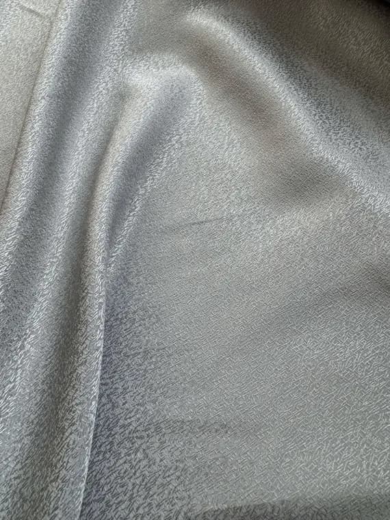 silver silk fabric - Silver Gray Crackle - 100% Silk Jacquard Fabric