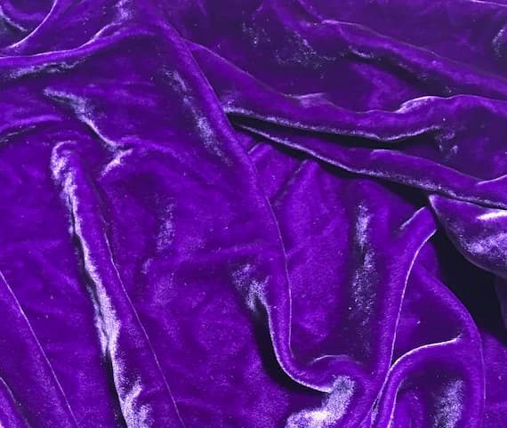 royal velvet fabric - ROYAL PURPLE Hand Dyed Silk Velvet Fabric