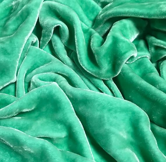 velvet fabric - SEA GLASS Hand Dyed Silk Velvet Fabric