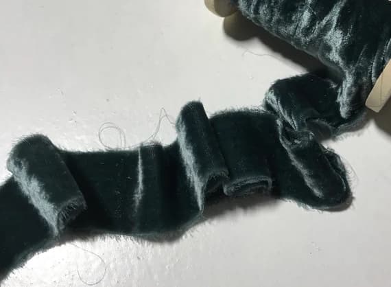 teal none - Hand Dyed Deep Teal Green Silk Velvet Ribbon ( 4 Widths to choose from)