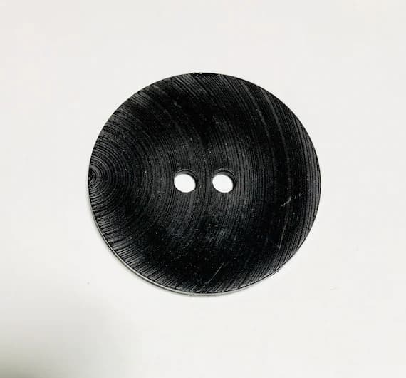 black none - Black Extra Large Wood Grain Plastic Button - 54mm / 2 1/8 inch - Dill Buttons Brand