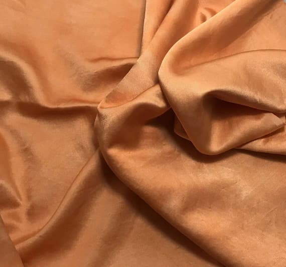 orange charmeuse fabric - Hand Dyed PERSIMMON ORANGE - Silk/Cotton Satin Fabric
