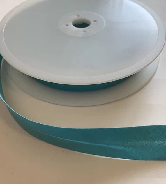 aqua none - AQUA Poly Cotton Single Fold Bias Tape Made in France 3/4" (3 yards)
