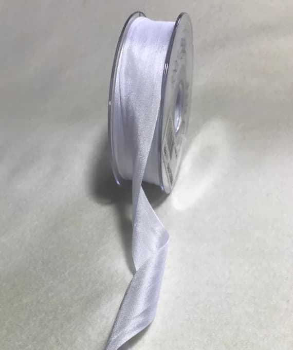 white none - White 25mm/1" Pure Silk Ribbon - Made in France