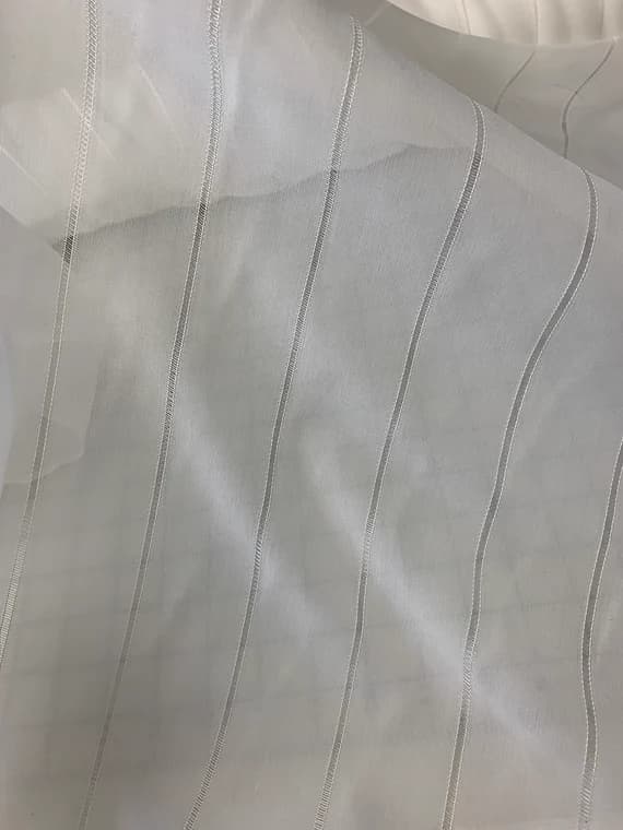 white chiffon fabric - White Fagoting in Silk Chiffon Fabric