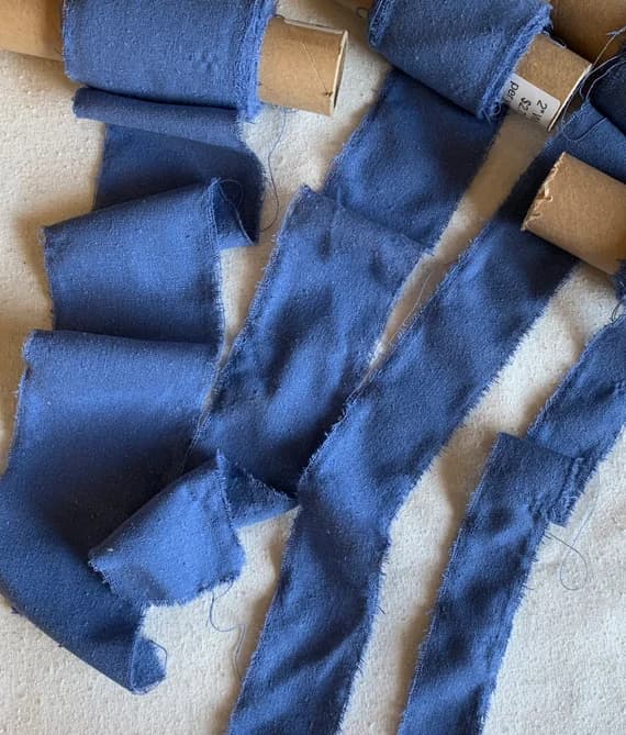 blue none - Periwinkle Blue 100% Silk Noil Ribbon ( 4 Widths to choose from)