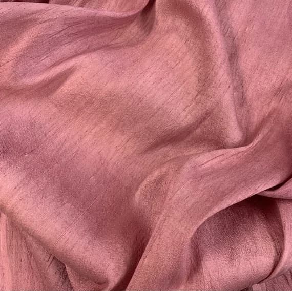 dupioni fabric - Hand Dyed Old Rose Silk DUPIONI Fabric