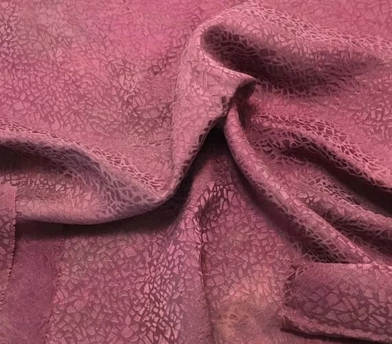 silk fabric - Hand Dyed Mauve Pebbles - Silk Jacquard Fabric