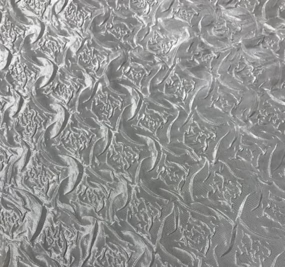 white taffeta fabric - White Embossed Damask - Faux Silk Taffeta Fabric