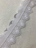 French Cotton Scalloped Hearts Border Edging Heirloom Trim - by the yard 2" wide