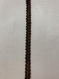 Vintage Coffee Brown & Black Braided Ribbon Gimp Trim 3/8" wide -3.5 Yards-