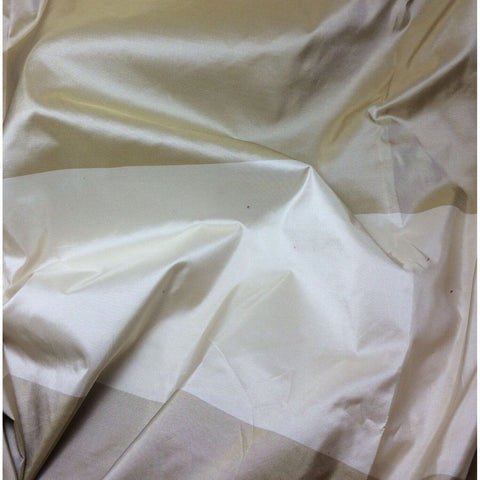 Beige & Cream Stripe Silk TAFFETA Fabric 18"x27" Remnant