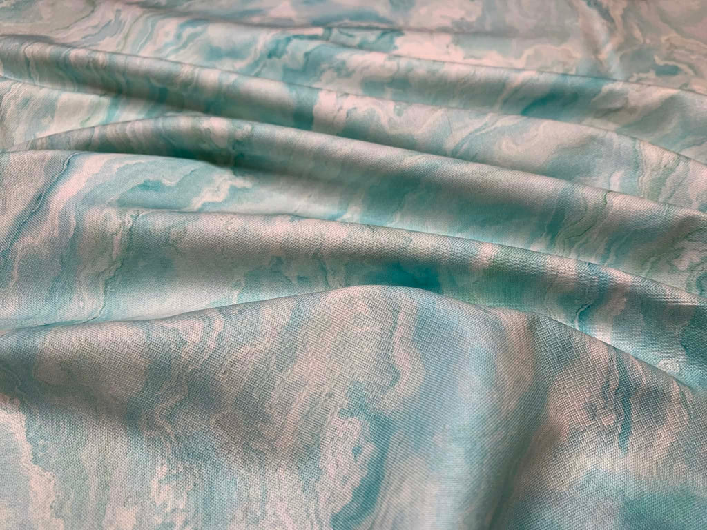 Light Turquoise Wave Texture, Tranquil Waters by Deborah Edwards for Northcott Cotton Fabric DP27210-62