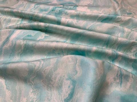 Light Turquoise Wave Texture, Tranquil Waters by Deborah Edwards for Northcott Cotton Fabric DP27210-62