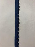 Vintage Navy Blue Scalloped Heirloom Edging Trim 1.5"x 2.75 Yards Linen/Cotton