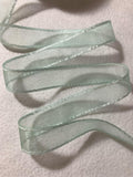 Seafoam Swiss Organdy Organza Ribbon - 1" wide - 5 Yards - Made in Switzerland