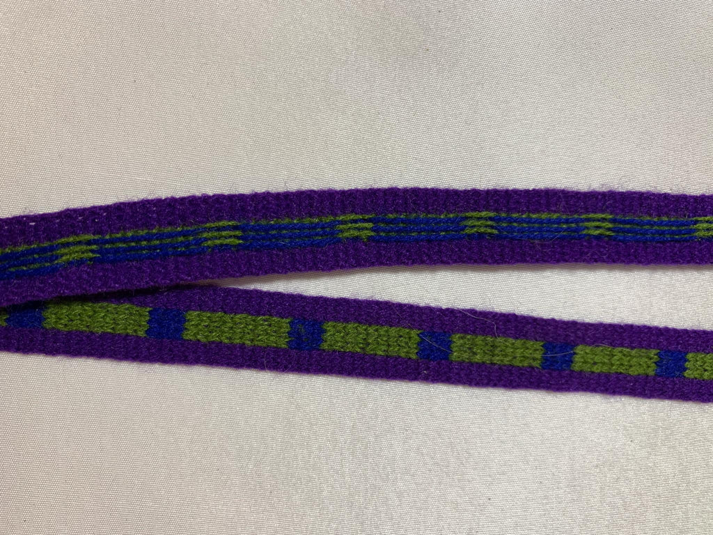 Vintage Purple & Green Woven Ribbon Trim 1/2" wide -5 Yards-