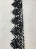 Black Hearts - Guipure Lace Trim (1-3/4" wide)