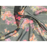 Remnant Sale 74"x58" - Paisley Floral - Silk Chiffon Fabric