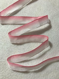 Ombre Pink & White Vintage French Wired Taffeta Ribbon 11/16" wide