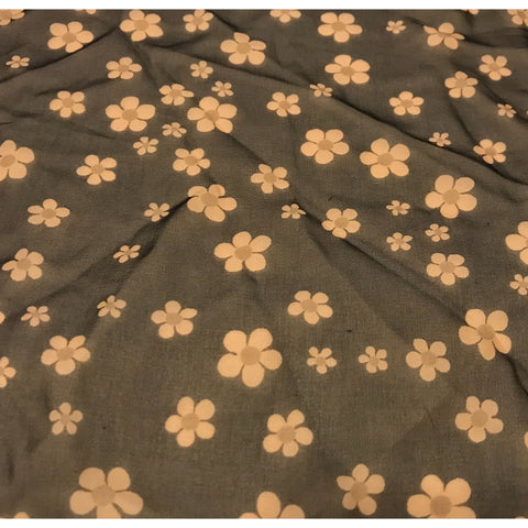 Silk Chiffon Fabric - Little Daisies Floral 9"x10" Remnant