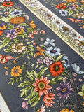 Garden Stroll by Maywood Studio 100% Cotton Fabric -Butterfly Floral Stripe Gray