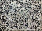 Metallic Snowflakes Naturescapes Cotton Fabric Vintage 90's OOP P&B Textiles