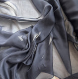 Navy Blue - Soft Silk Organza Fabric (Also called Flat Chiffon) 6 momme weight