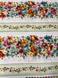 Bloom On by Maywood Studio 100% Cotton Fabric - Floral Stripe
