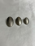 Silver Crocodile Reptile Metal Oval Button (3 Sizes to Choose From)