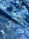 Blue & Turquoise Paisley - Silk Charmeuse