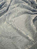 Cornflower Blue Floral - Hand Dyed Burnout Silk Velvet