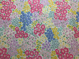 Spring Flowers - Pink Lilac Blue & Yellow Floral - Cosmo Japan Cotton Oxford Fabric