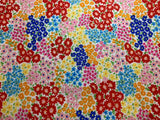Spring Flowers - Red Pink Orange Blue & Yellow Floral - Cosmo Japan Cotton Oxford Fabric