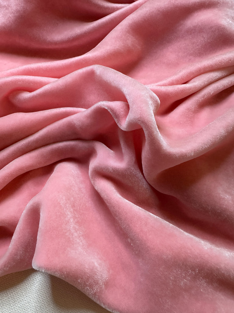 Pink Peach - Hand Dyed Silk Velvet