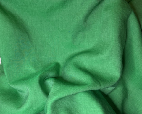 Bright Kelly Green - Hand Dyed Silk/Cotton Satin