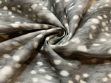 Gray Deer Spots Bambi Animal Print - Kokka Japan Cotton Sheeting Fabric