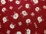 Red with Shiba Inu Dogs - Cosmo Japan Cotton Dobby Fabric