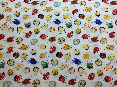 Yaoyorozu Asian Inspired Masks - Cosmo Japan Cotton Sheeting Fabric
