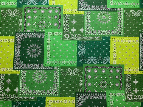 Green Bandana - Kokka Japan Cotton Sheeting Fabric