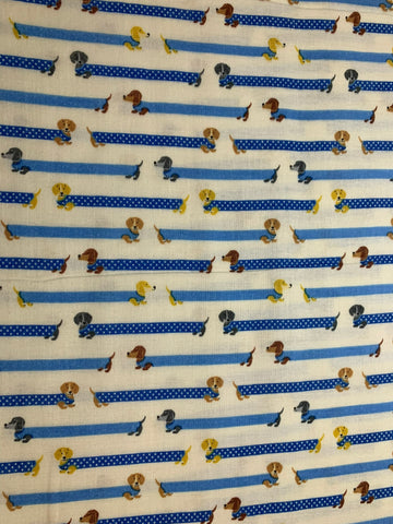 Hide-and-Seek Dachshund Dogs - Kokka Japan Cotton Double Gauze Fabric