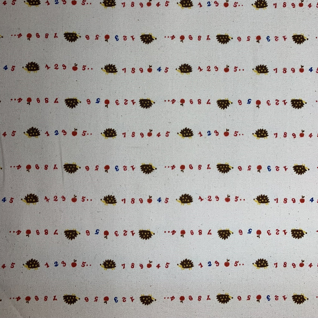 Chibi Pri Hedgehog Pink - Kokka Japan Cotton Oxford Fabric