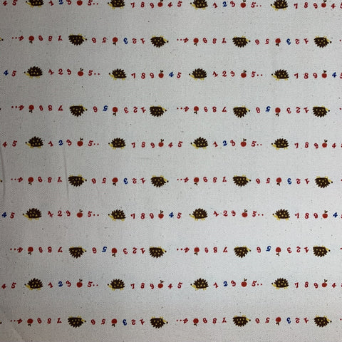 Chibi Pri Hedgehog Pink - Kokka Japan Cotton Oxford Fabric