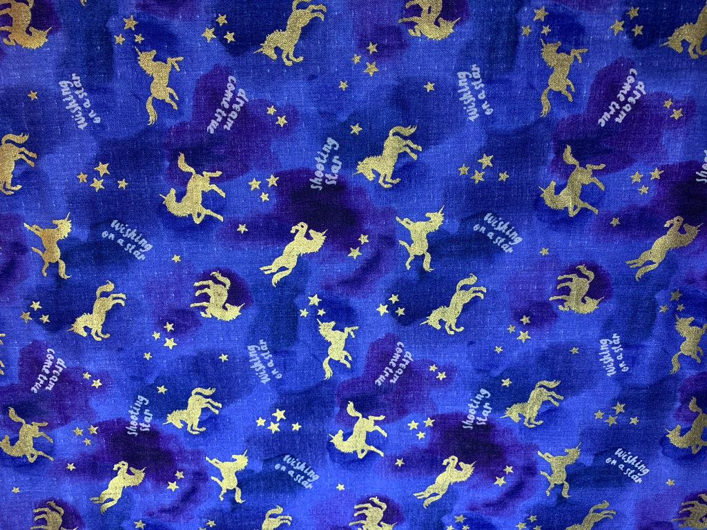 Shooting Star Unicorns - Pastel Pop - Kokka Japan Cotton Double Gauze Fabric